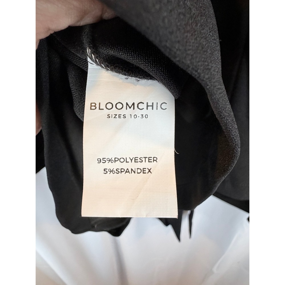 BloomChic Black Belted Blazer Silver Ring Detail Plus Size 22-24 Notched Lapel - Picture 5 of 5